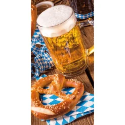 DecoWoerner Decoración Temática|Decoración De Otoño>Pancarta De Tela Ignífuga "Oktoberfest Con Cerveza Y Pretzel" De Tela De Bandera 100 X 200 Cm