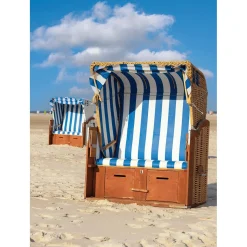 DecoWoerner Bandera Xxl|Decoración De Verano>Pancarta De Tela XL "silla De Playa -blanca" De Tela De Bandera Ignífuga 150 X 200 Cm
