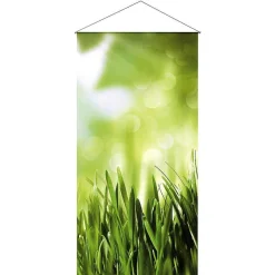 DecoWoerner Pancartas De Verano|Pancartas De Primavera>Pancarta Ligera De Fibra Natural "Hierba De Primavera" De Algodón 100 X 200 Cm