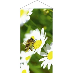 DecoWoerner Pancartas De Primavera>Pancarta Ligera De Fibra Natural "Abeja" De Algodón 100 X 200 Cm