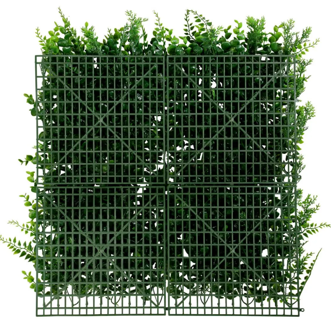 DecoWoerner Decoración De Verano|Decoración De Primavera>Panel Artificial De Eucalipto Y Helecho Premium, 50 X 50 Cm