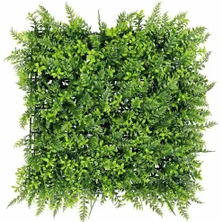 DecoWoerner Decoración De Verano|Paredes De Plantas>Panel De Helecho Y Arbusto Artificial, 50 X 50 Cm