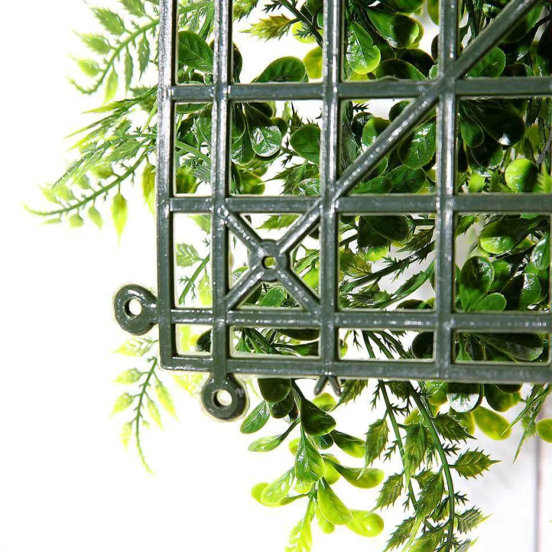 DecoWoerner Decoración De Verano|Paredes De Plantas>Panel De Helecho Y Arbusto Artificial, 50 X 50 Cm