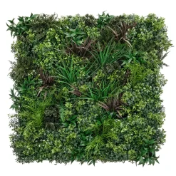 DecoWoerner Paredes De Plantas|Plantas Artificiales Ignífugas>Panel De Plantas Artificiales MIX Ignífugo 1 X 1 M B1