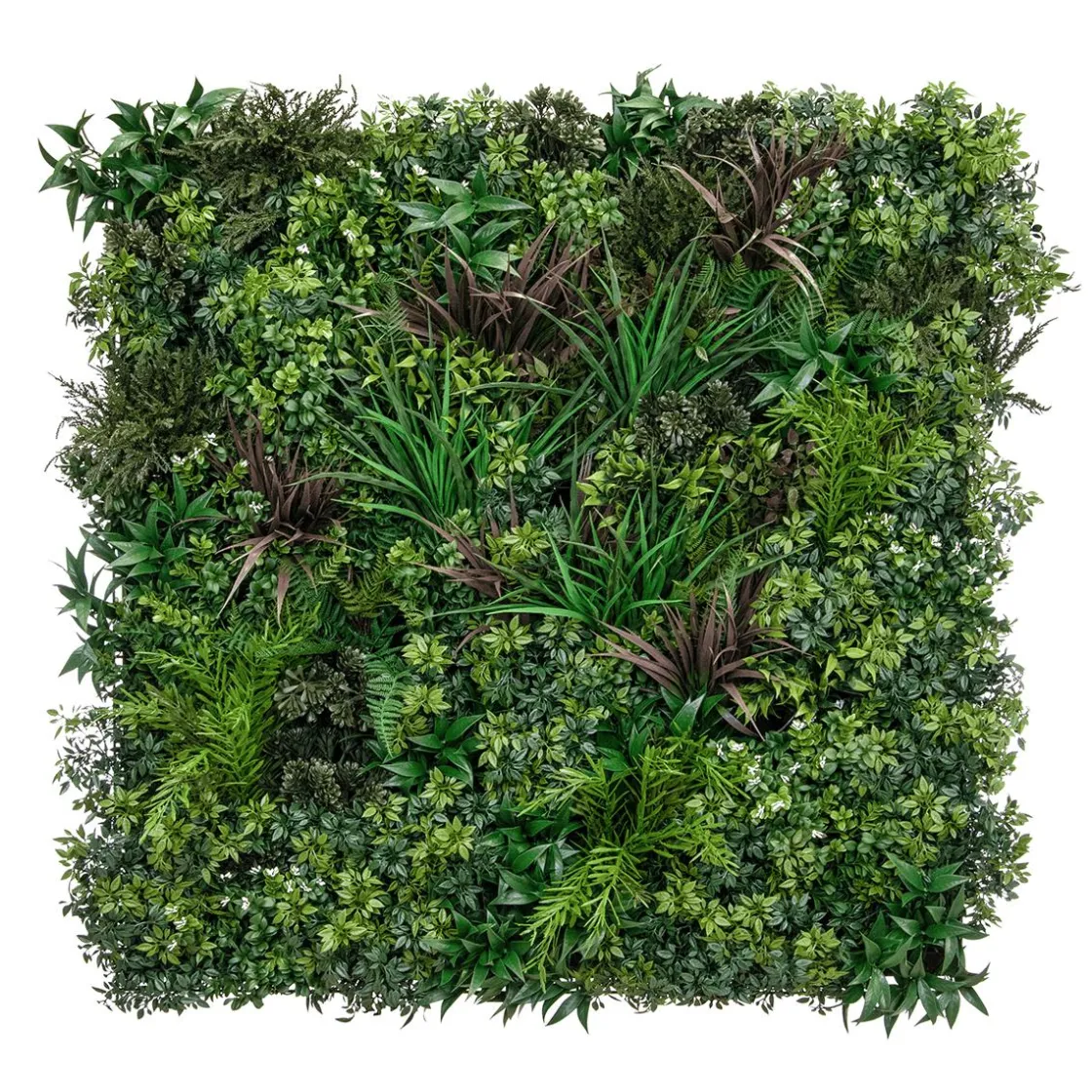 DecoWoerner Paredes De Plantas|Plantas Artificiales Ignífugas>Panel De Plantas Artificiales MIX Ignífugo 1 X 1 M B1