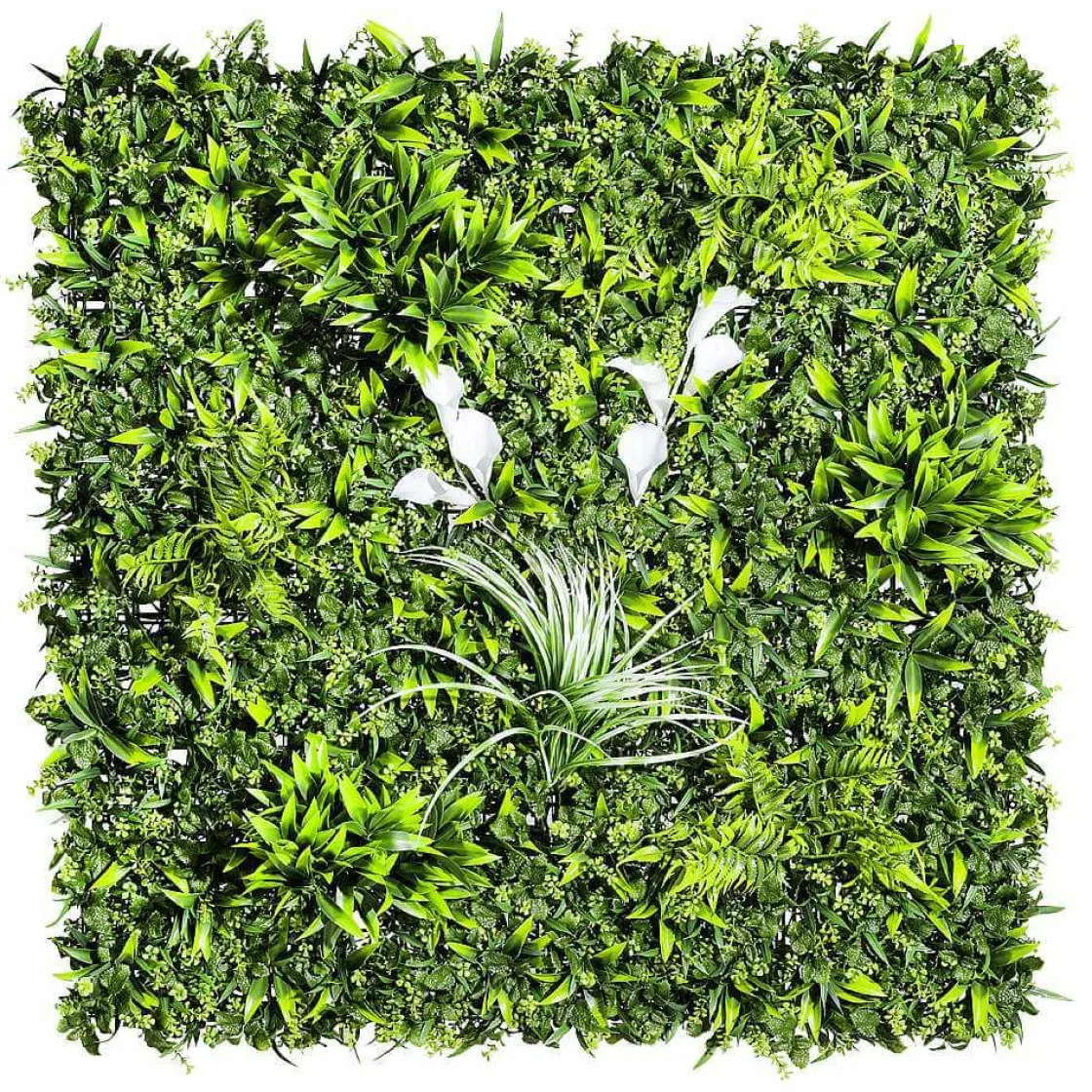 DecoWoerner Decoración De Verano|Decoración De Primavera>Panel Pared Artificial Césped Mixto, 1 X 1 M