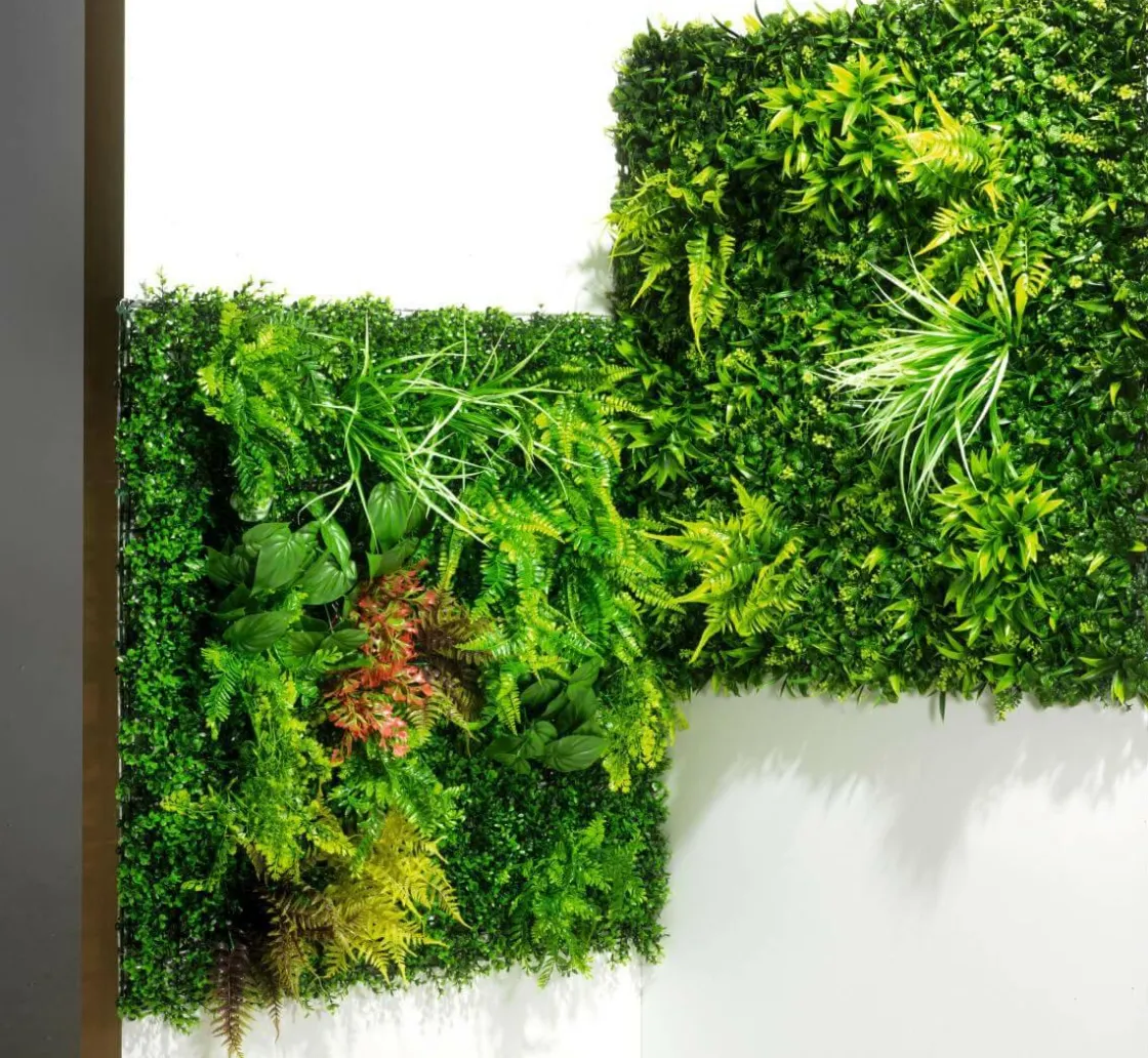 DecoWoerner Decoración De Verano|Decoración De Primavera>Panel Pared Artificial Césped Mixto, 1 X 1 M