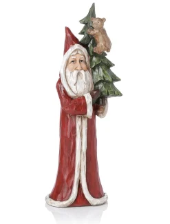 DecoWoerner Figuras De Navidad>Papá Noel De Madera Pintado Al Natural 51 Cm