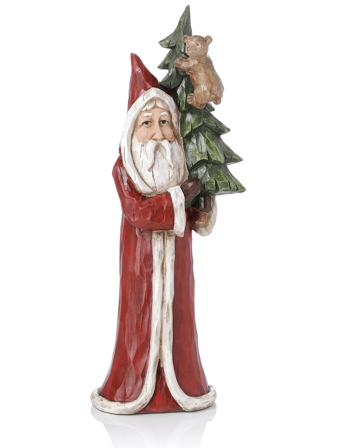 DecoWoerner Figuras De Navidad>Papá Noel De Madera Pintado Al Natural 51 Cm