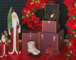 DecoWoerner Figuras De Navidad>Papá Noel De Madera Pintado Al Natural 51 Cm