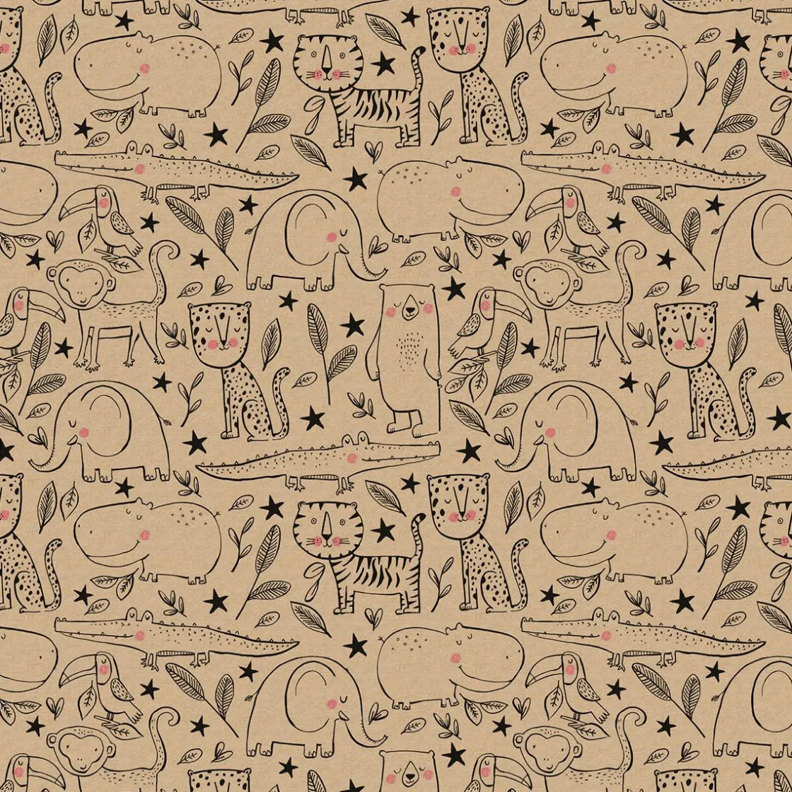 DecoWoerner Papel De Regalo>Papel De Envolver Animales 70 Cm X 50 M