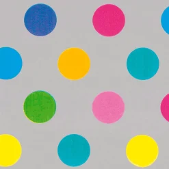 DecoWoerner Papel De Regalo|Go Green - Envoltorio Para Regalo Ecológico>Papel De Envolver Sostenible, Plateado Y Con Puntos De Colores - Bobina De Papel De Envolver De 50 M