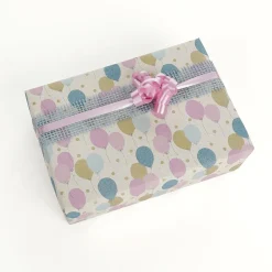 DecoWoerner Papel De Regalo|Go Green - Envoltorio Para Regalo Ecológico>Papel De Hierba Reciclado Con Globos De Colores, 50 Cm, 50 M