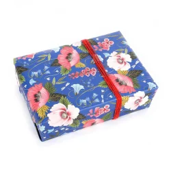 DecoWoerner Papel De Regalo|Go Green - Envoltorio Para Regalo Ecológico>Papel De Regalo Sostenible Con Flores Y Libélulas - Bobina De Papel De Regalo Sostenible De 50 M