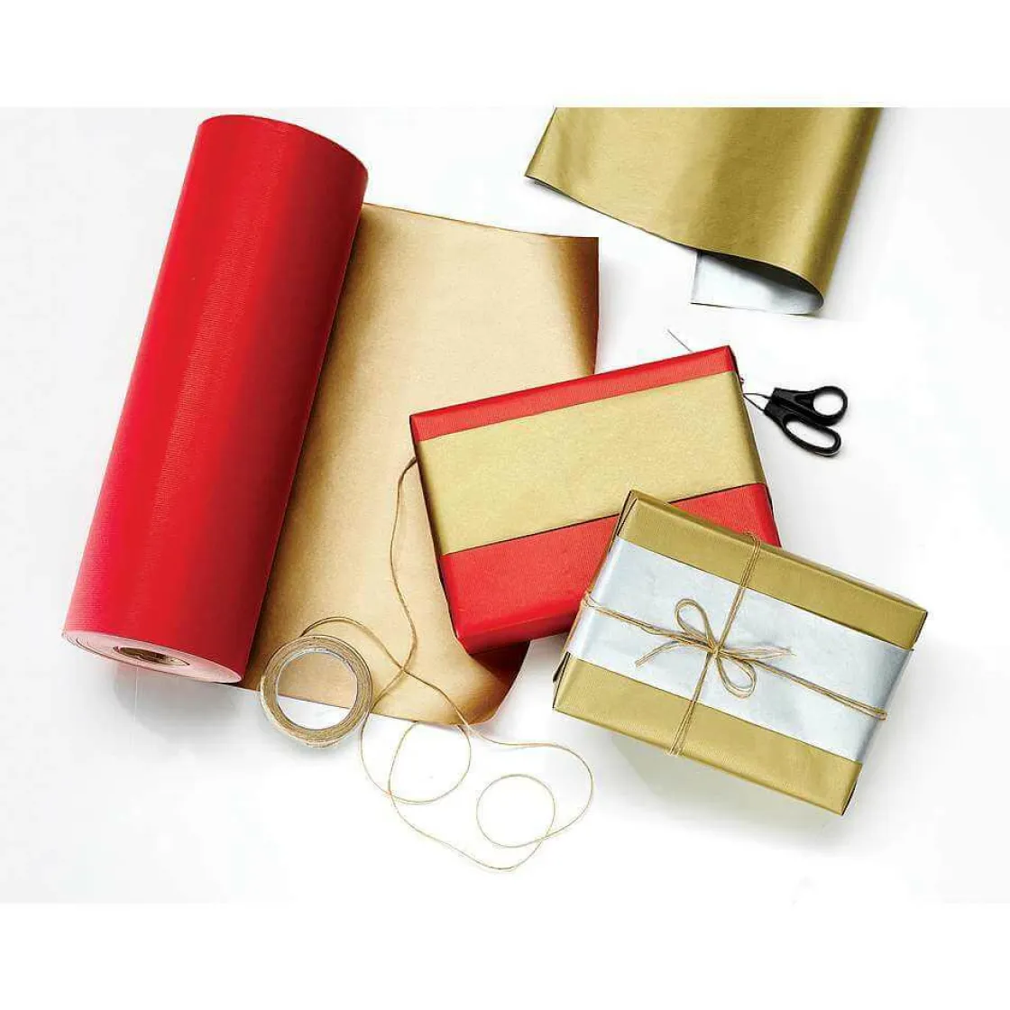 DecoWoerner Papel De Regalo>Papel De Regalo Bicolor 50 Cm, 100 M, Oro