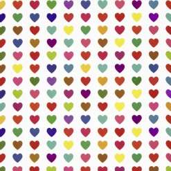 DecoWoerner Papel De Regalo|Go Green - Envoltorio Para Regalo Ecológico>Papel De Regalo Blanco Sostenible Con Corazones De Colores - Rollo De Papel De Regalo De 50 M