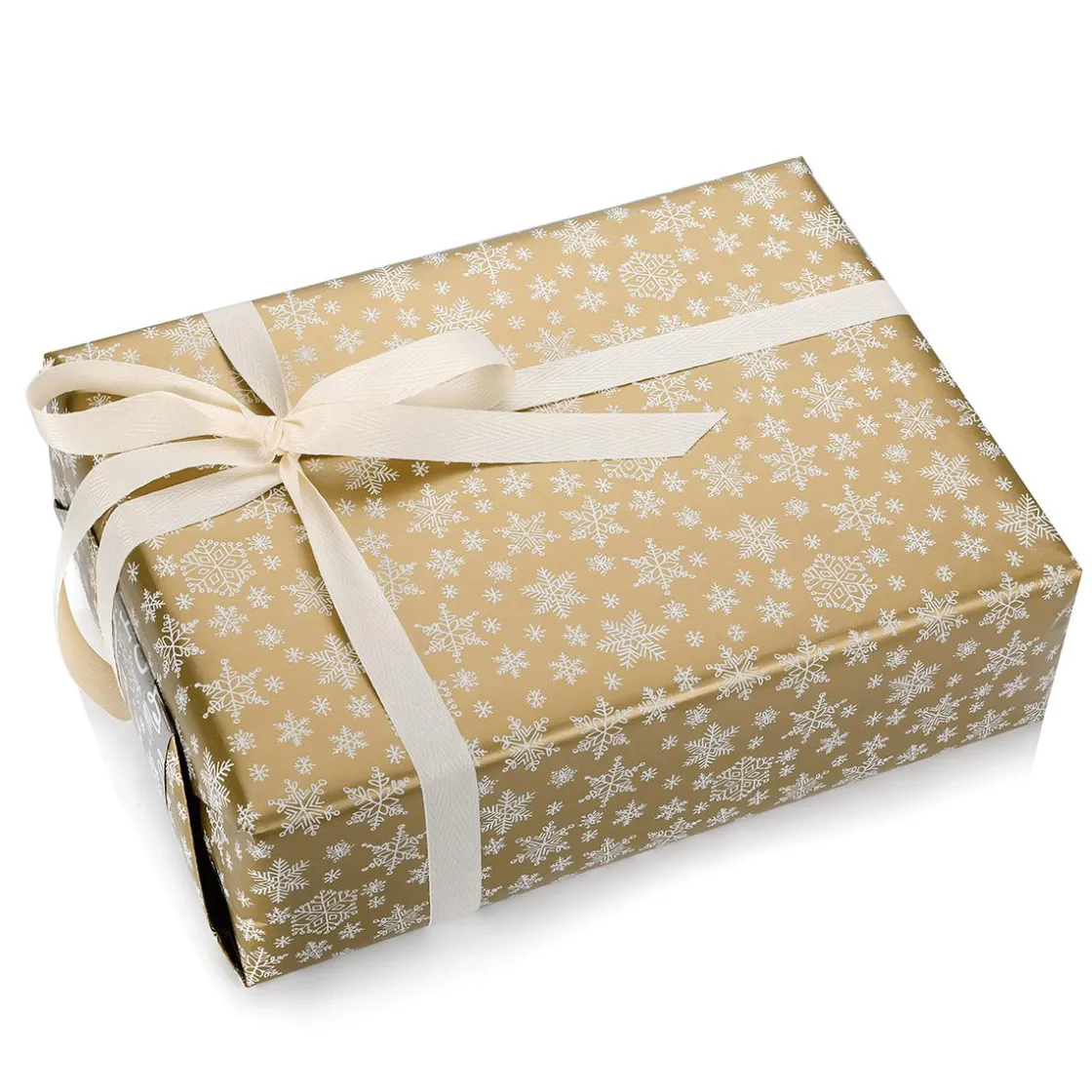 DecoWoerner Papel De Regalo>Papel De Regalo De Doble Cara Dorado Y Plateado Con Símbolos Navideños - Rollo De Papel De Regalo De 50 M