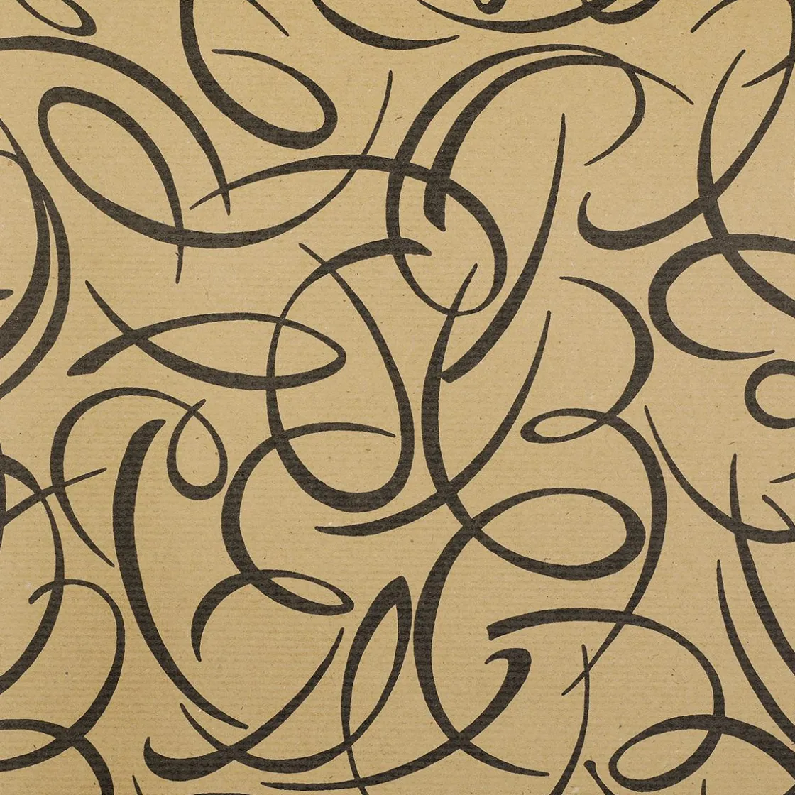 DecoWoerner Papel De Regalo>Papel De Regalo Kringel Marrón / Negro, 70cm Ancho, Rollo De 40 M
