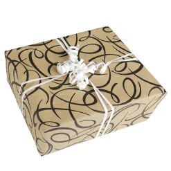 DecoWoerner Papel De Regalo>Papel De Regalo Kringel Marrón / Negro, 70cm Ancho, Rollo De 40 M