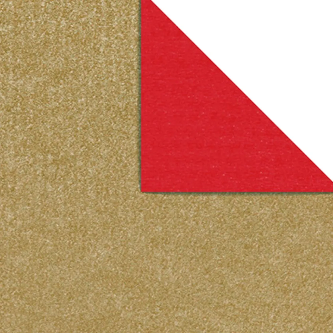 DecoWoerner Papel De Regalo>Papel De Regalo Rollo Bicolor Oro 50 Cm X 50 M