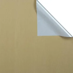 DecoWoerner Papel De Regalo>Papel De Regalo Rollo Bicolor Plata 50 Cm X 50 M