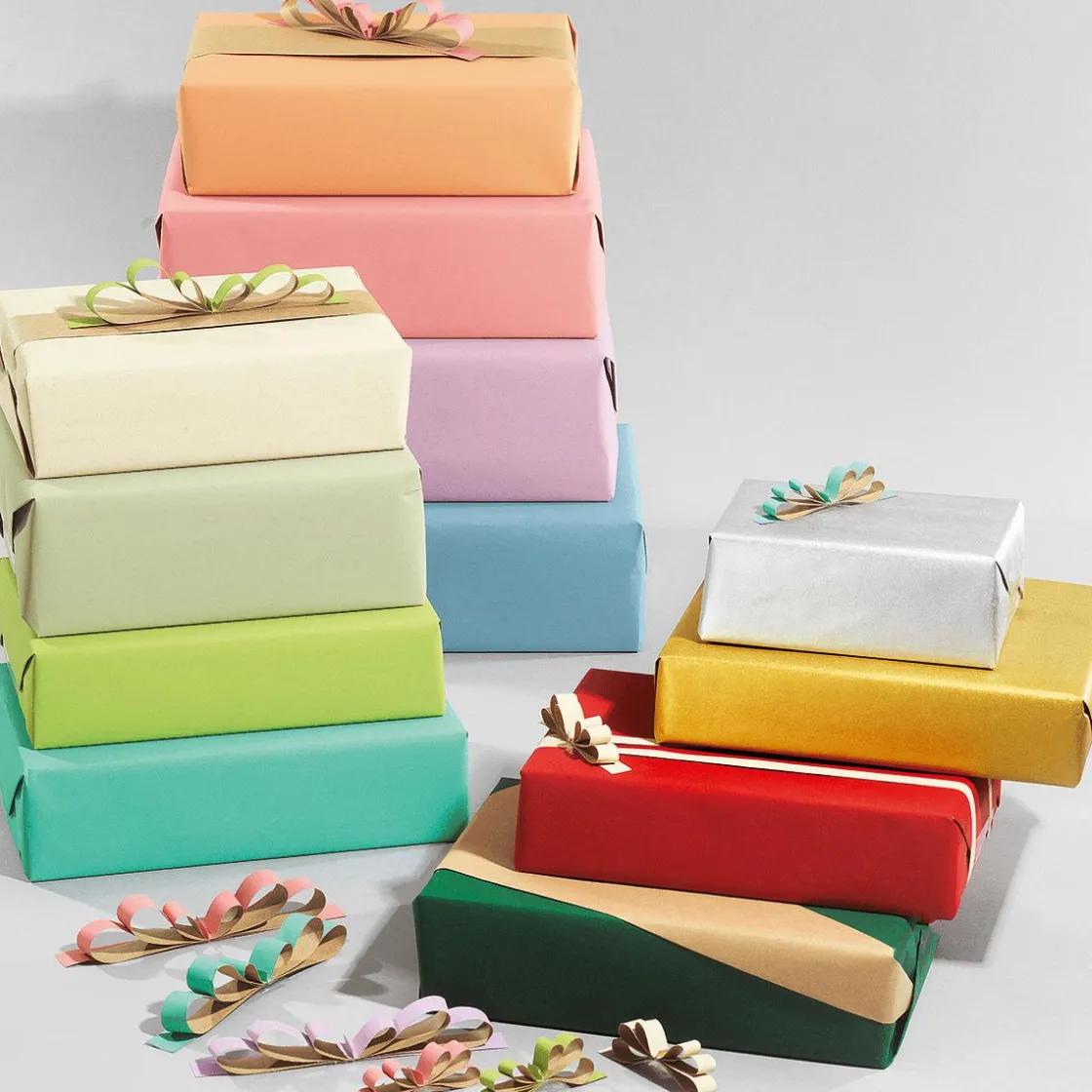 DecoWoerner Papel De Regalo|Go Green - Envoltorio Para Regalo Ecológico>Papel Kraft Liso Reciclado - Bobina De Papel De Regalo De 50 M