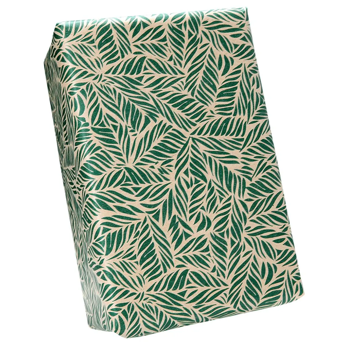 DecoWoerner Papel De Regalo|Go Green - Envoltorio Para Regalo Ecológico>Papel Kraft Reciclado Con Hojas De Palmera s - Rollo De Papel De Envolver De 50 M