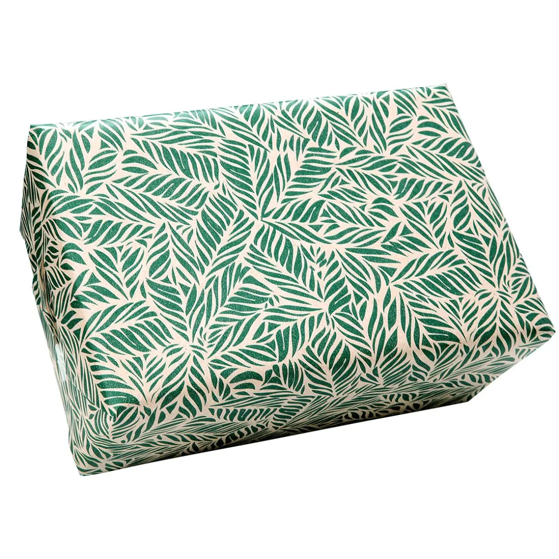 DecoWoerner Papel De Regalo|Go Green - Envoltorio Para Regalo Ecológico>Papel Kraft Reciclado Con Hojas De Palmera s - Rollo De Papel De Envolver De 50 M