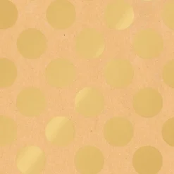 DecoWoerner Papel De Regalo|Go Green - Envoltorio Para Regalo Ecológico>Papel Kraft Reciclado Con Puntos Dorados - Bobina De Papel De Regalo Sostenible De 50 M