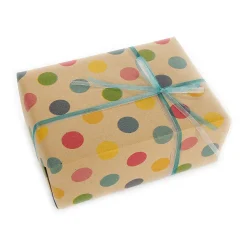 DecoWoerner Papel De Regalo|Go Green - Envoltorio Para Regalo Ecológico>Papel Kraft Reciclado Con Puntos De Colores - Bobina De Papel De Envolver De 50 M