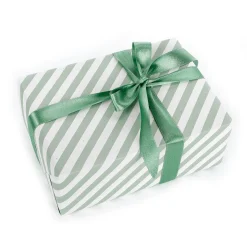 DecoWoerner Papel De Regalo|Go Green - Envoltorio Para Regalo Ecológico>Papel Kraft Sostenible De Remolacha Azucarera Con Rayas s Y Blancas - Rollo De Papel De Envolver De 50 M.