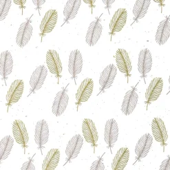 DecoWoerner Papel De Regalo|Go Green - Envoltorio Para Regalo Ecológico>Papel Kraft Sostenible De Remolacha Azucarera Con Plumas En Color Rosado Y Dorado - Rollo De Papel De Regalo De 50 M
