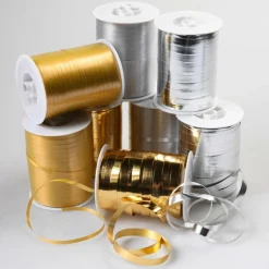 DecoWoerner Cintas De Regalo>Paquete De Ofertas Cintas De Poliéster "Compre 8 Pague 6" Oro/plata