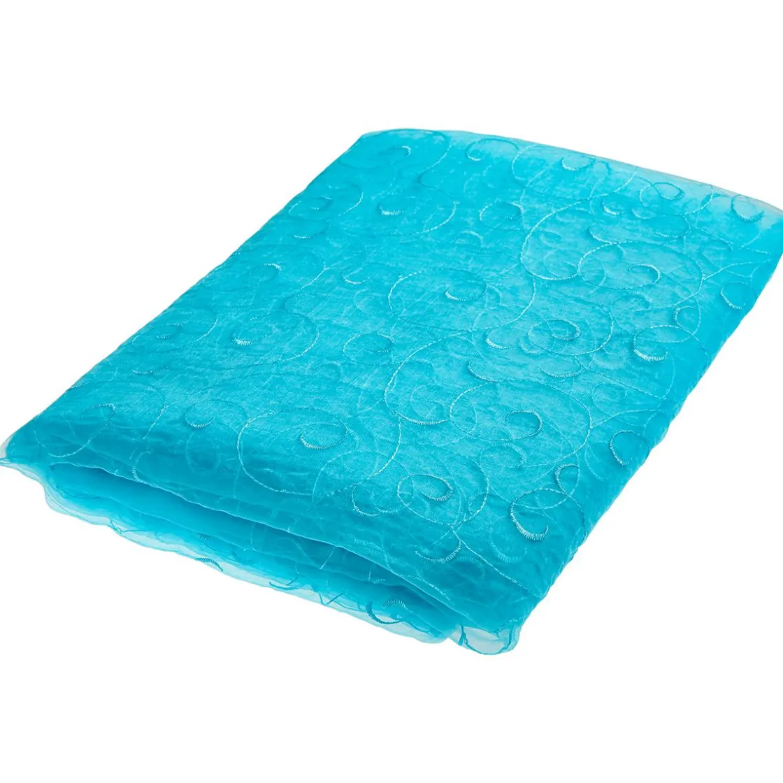 DecoWoerner Telas>Paquete De Ofertas "Organza Con Bordado De Zarcillos", Hielo 5 M