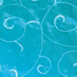 DecoWoerner Telas>Paquete De Ofertas "Organza Con Bordado De Zarcillos", Hielo 5 M