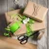 DecoWoerner Go Green - Envoltorio Para Regalo Ecológico>Paquete Económico Go Green Caja De Regalo Con Cinta De Yute Blanca Y Marrón