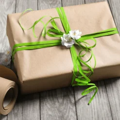 DecoWoerner Go Green - Envoltorio Para Regalo Ecológico>Paquete Económico Go Green Caja De Regalo Con Cinta De Yute Blanca Y Marrón