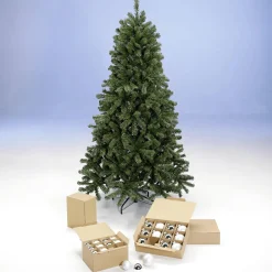 DecoWoerner Árboles De Navidad Artificiales>Paquete Económico Árbol De Navidad 210 Cm Incl. Adornos De Cristal Y Luces De Hadas