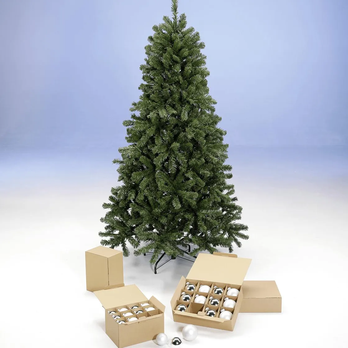 DecoWoerner Árboles De Navidad Artificiales>Paquete Económico Árbol De Navidad 210 Cm Incl. Adornos De Cristal Y Luces De Hadas