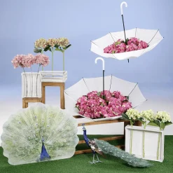 DecoWoerner Decoración Temática|Decoración De Otoño>Paraguas Con Mecanismo Automático 100 Cm Ø, 84 Cm