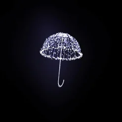 DecoWoerner Luz Decorativa|Decoración Temática>Paraguas XXL Light Object LED Plateado 150 Cm