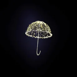 DecoWoerner Luz Decorativa>Paraguas XXL Light Object LED Dorado 200 Cm