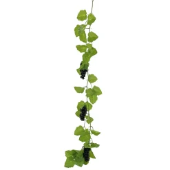 DecoWoerner Decoración De Otoño|Guirnaldas Y Vides>Parra De Hoja De Parra Con Uvas 180 Cm