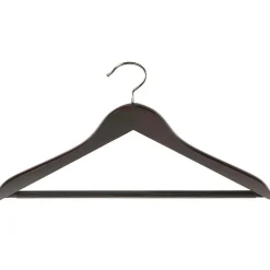 DecoWoerner Perchas>Percha De Madera Con Barra, ángulo De 45 Cm Wengué