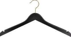 DecoWoerner Perchas>Percha De Madera Con Muescas, /latón, 44 Cm