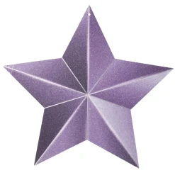 DecoWoerner Decoración De Invierno>Percha Estrella Púrpura Con Purpurina