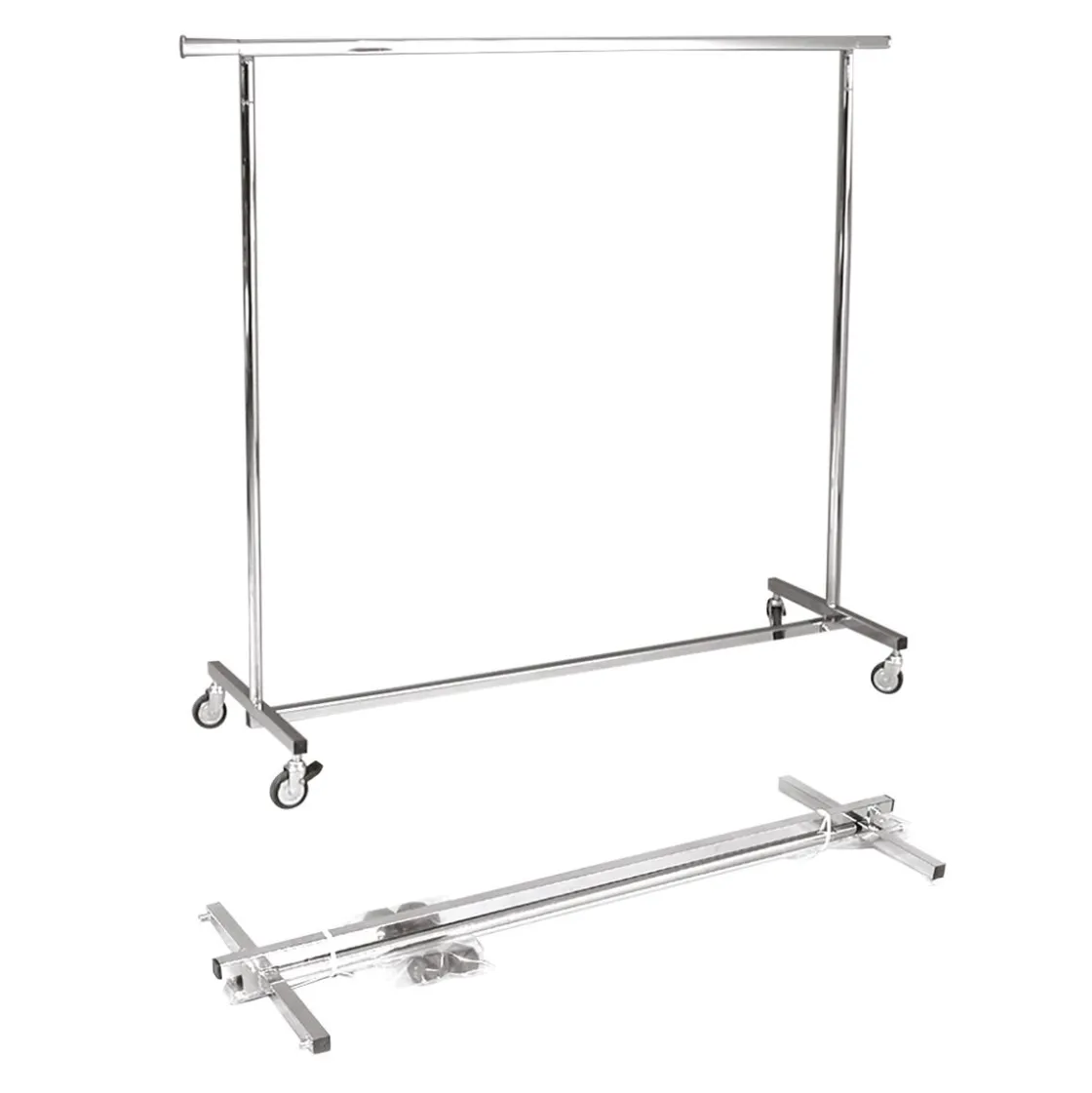 DecoWoerner Percheros>Perchero Con Ruedas Plegable, Altura Fija 150 Cm
