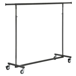 DecoWoerner Percheros>Perchero Con Ruedas Plegable Antracita, Altura Ajustable