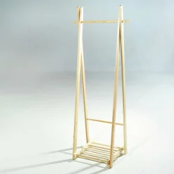 DecoWoerner Percheros|Decoración Natural>Perchero De Madera, Natural, 153 X 60 Cm