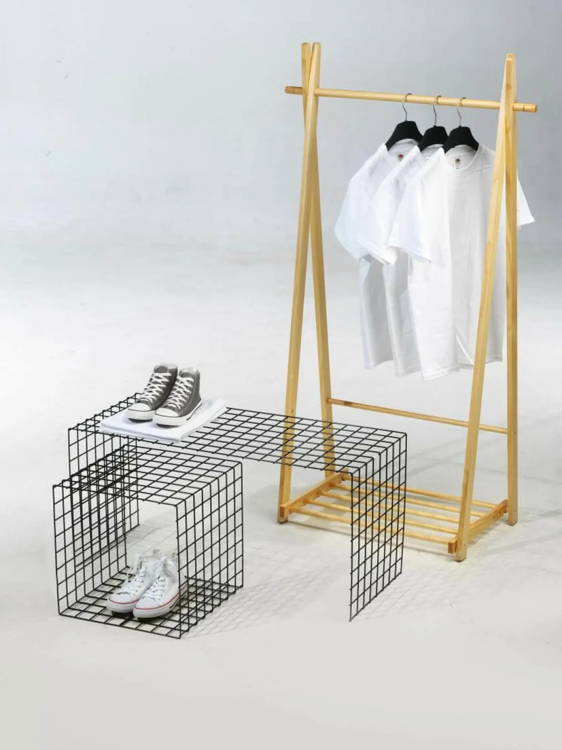DecoWoerner Percheros>Perchero De Madera, Natural, 153 X 85 Cm